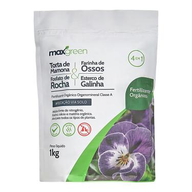 Imagem de Maxgreen 4em1 1Kg - Torta de Mamona + Farinha de Osso + Fosfato de Rocha + Esterco de Galinha -