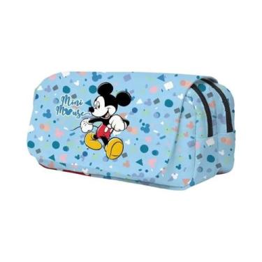Imagem de Bolsa Escolar Estampada Com Mickey Minnie Disney, Estojo De Caneta Dob
