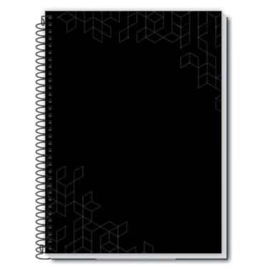 Imagem de Caderno Universitário Capa Dura 1 Matéria Com 80 Folhas Preto Rosa Lilas Escolar Credeal (CADERNO PRETO 1 MATÉRIA)