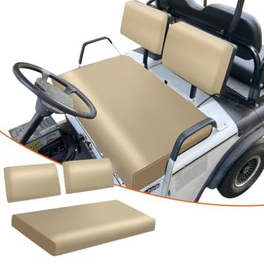 Imagem de ZWPARTS Capas de assento dianteiro para carrinho de golfe substituição para EZGO Marathon Golf Cart Seat bege microfibra couro capa de assento