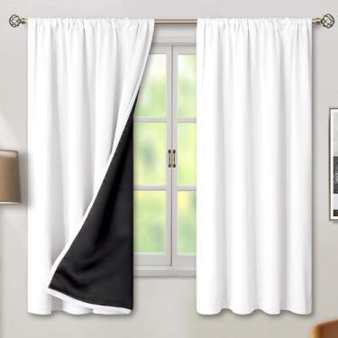 Imagem de Cortinas Blackout BGment 160x160cm brancas com isolamento térmico