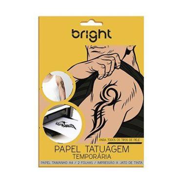 Imagem de Papel Tatuagem Temporária Folha A4 Jato De Tinta Bright