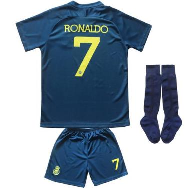 Imagem de Conjunto de camisas de futebol LeenBD Ronaldo No 7 Nassr Riyadh Al Kid