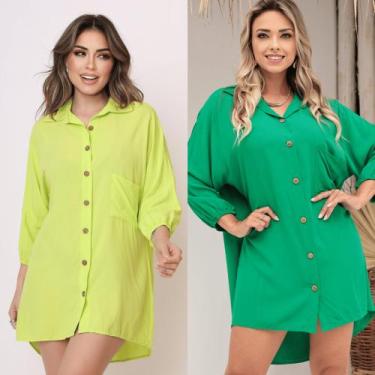 Imagem de Kit com 2 Saídas de Praia Camisão Ariel  Viscose Fresquinha e Estilosa