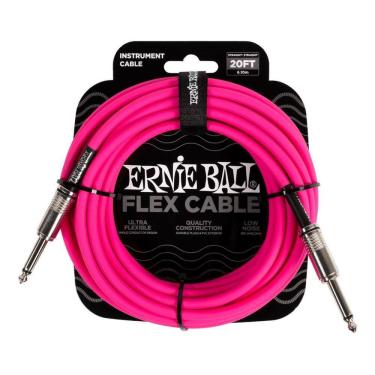Imagem de Cabo Ernie Ball Flex P10 Reto 20Ft 6,10M Rosa