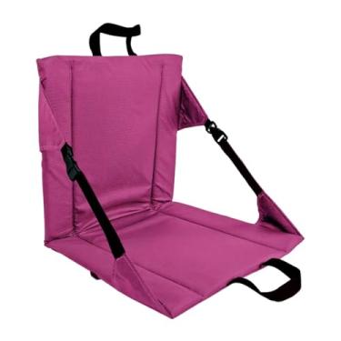 Imagem de kowaku Cadeira de arquibancada com encosto, assento leve e moderno, tecido Oxford para shows no quintal, e praia, Rosa Vermelha