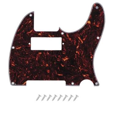 Imagem de DIAO79NI 8 furos Tele Mini Humbucker Pickguard com mini furo de captação Humbucker para Tele/Telecaster, tartaruga marrom escuro, 4 camadas.