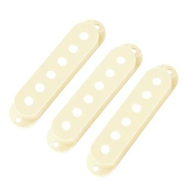 Imagem de Banworks Conjunto de capas de captador SSS de 52 mm/52 mm/52 mm de plástico para guitarras elétricas vintage Stratocaster estilo ST SQ, pacote com 3 JT/SYQG-13, branco vintage