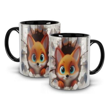Imagem de Caneca Alça e Inter/Preta Animais 3D - Raposa Fofa