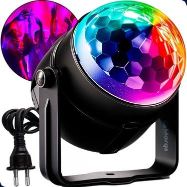 Imagem de 2X Mini Globo Giratorio Jogo De Luz Rgb Festa Balada Ilumina