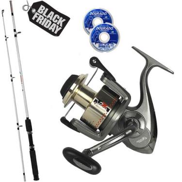 Imagem de Kit Pesca Molinete Xt 6000 Long Cast Com Vara Taue 1,80Mts e 200Mts de