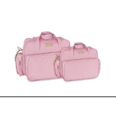 Imagem de Kit bolsa bordada cor rosa - Hasack 