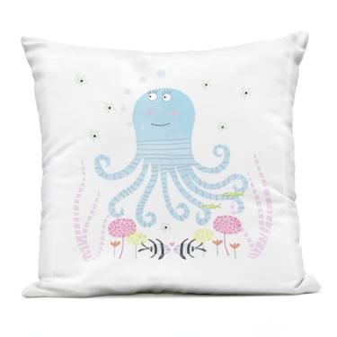 Imagem de Stupell Industries Almofada para bebês com estampa de polvo e flores, 45 x 18 x 45 cm, azul