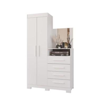 Imagem de Cômoda Multiuso Com Espelho Incluso AB 2 Portas Cor Branco - SAO MIGUE