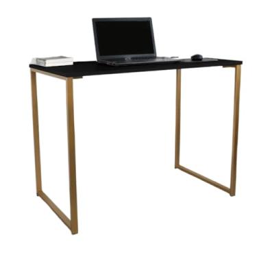 Imagem de Escrivaninha Industrial Escritorio Home office 1 Metro x 60 Cm Mesa Notebook Computador (DOURADO COM PRETO)