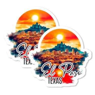 Imagem de Ímã El Paso Texas 10,2 cm Franklin Mountains - Ímãs de viagem decorativos de vinil forte para geladeira armário cozinha escritório - fofa divertida estética legal durável e lembrança de longa duração