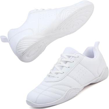 Imagem de ziitop Cheer Shoes Meninas Crianças Jovens Branco Cheerleading Tênis Tênis Atlético Treinamento Dança Caminhada, Branco-01, 20