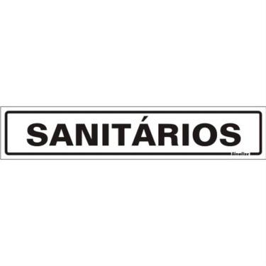 Imagem de Placa de Poliestireno Auto-Adesiva 5x25cm Sanitários - 200 BJ - SINALIZE