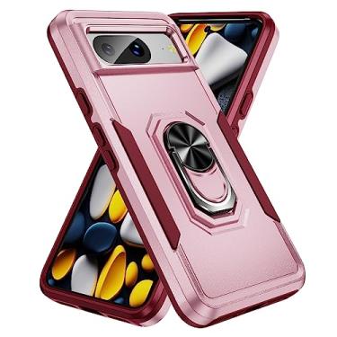 Imagem de SORAKA Capa para Google Pixel 8 com anel de apoio para os pés Capa rígida de PC Capa de TPU macio para amortecedores Capa Google Pixel 8 Capa robusta