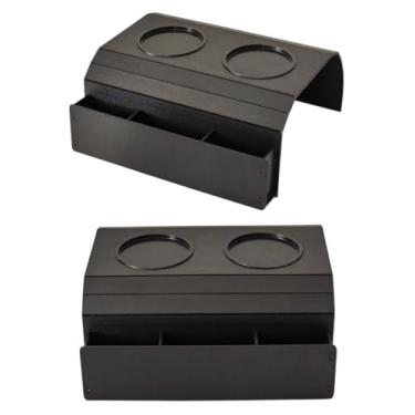 Imagem de Suporte Porta Copos Esteira + Porta Controle de Sofá Kit 2 Peças(PRETO)
