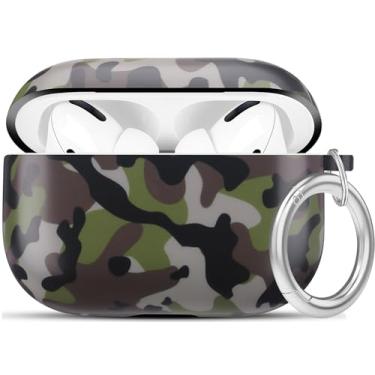 Imagem de Airpods Pro Case - YOMPLOW Camo Protective Hard Case Cover Skin Portátil e à prova de choque Mulheres Meninas com Chaveiro para Apple Airpods Pro Charging Case - Camuflagem