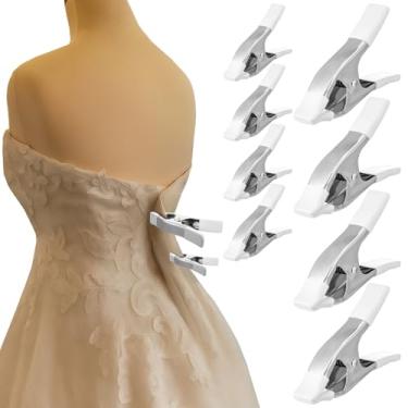 Imagem de LemonRoad Pacote com 8 clipes de vestido grampos de roupas para ajuste de manequim de costureira nupcial braçadeira fixa resistente fotógrafo de casamento designers de moda fabricantes de vestidos