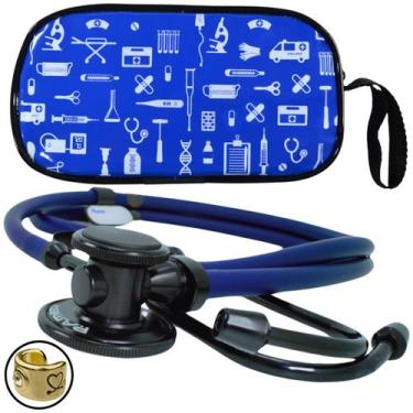 Imagem de Estetoscopio Rappaport Duplo Esteto Pamed Black Edition - Pa Med, Azul