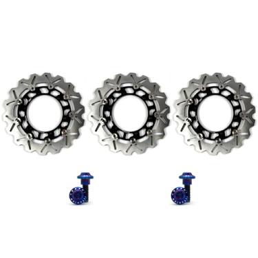 Imagem de Arashi Discos de freio dianteiros traseiros rotores com parafusos de montagem para Yamaha XVZ 1200 VENTURE ROYALE 1984-1987, peças de acessórios de reposição de motocicleta