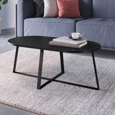Imagem de Mesa de Centro com pés metálicos 90x45cm Complementos Artesano, Preto
