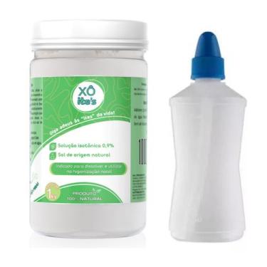 Imagem de Soro Lavagem Nasal 1kg Frasco Lavador 250ml - Xô Ites, Branco