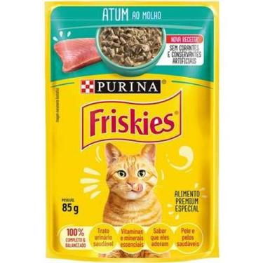 Imagem de Ração Úmida Purina Friskies Sabor Atum ao Molho para Gatos Adultos 85g