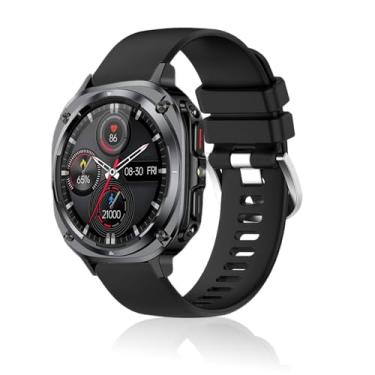Imagem de NOUKAJU Pulseira para smartwatch Kimeag S90, pulseira de substituição para SmartWatch, pulseira de silicone macio, acessórios para SmartWatch, pulseira de substituição para Kimeag S90 (preto)