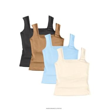 Imagem de Kit 4 Regata Lisa Feminina Elegante Suplex Verão - Blitz Feminina, Pre