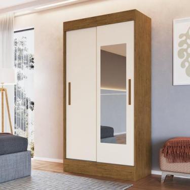 Imagem de Guarda Roupa Solteiro 2 Portas de Correr 2 Gavetas 2 Espelhos 104x200c
