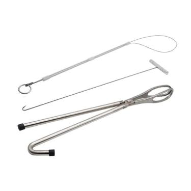 Imagem de Generic Kit de 3 peças de ferramentas para obstetrícia de porcos, equipamento fácil de usar, ferramenta veterinária prática premium de aço inoxidável para