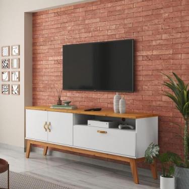 Imagem de Rack Sala Quarto 160cm Para TV 60 Sirius 1.6 Patrimar Branco Acetinado