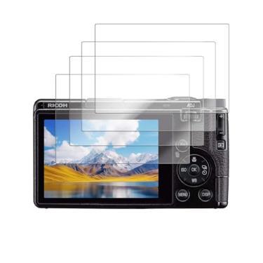 Imagem de YAJOJO Pacote com 4 protetores de tela para Ricoh GR IV- Vidro temperado com dureza 9H para câmera digital Ricoh GR IV, antiarranhões, sem bolhas, clareza HD