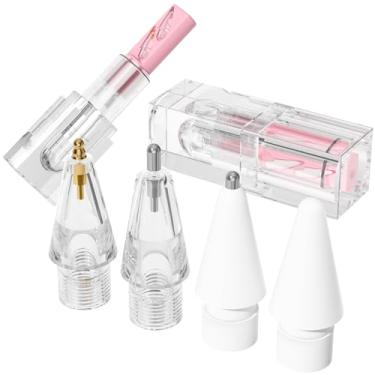 Imagem de AZF Pontas de substituição atualizadas para Apple Pencil Pro/USB-C/2ª geração/1ª geração (com caixa de armazenamento retrátil), pontas de lápis de substituição de metal mistas resistentes ao desgaste