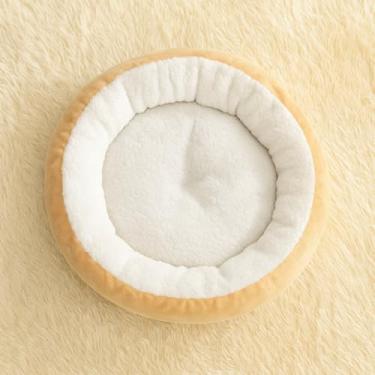 Imagem de Cama para Pet com Tecido Sherpa - Conforto Premium, Base Antiderrapante e Aconchego para Cachorros e Gatos (Doce de leite)