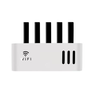 Imagem de Caixa de armazenamento para roteador WiFi – Organizador de prateleira ventilado para roteador, modem, decodificador | Gerenciamento de cabos para escritório, sala de aula, mesa