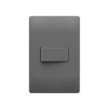 Imagem de Interruptor Simples Fame Habitat Onix com Placa 4x2, Onix