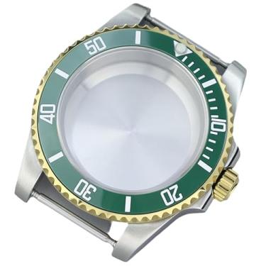 Imagem de FEIYASHI 40 mm Gold Diveing SUB Relógio masculino caixa de aço vidro safira para NH35 NH34/36 8215 2824 acessórios de relógio movimento (capa inferior sólida 4, para movimento Miyota8215 8205)