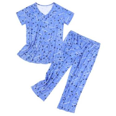 Imagem de Conjunto de pijamas Beidou Star para mulheres, roupa de dormir de duas