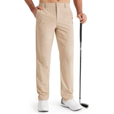 Imagem de Calças de golfe Libin Stretch Work Dress Quick Dry para homens cáqui