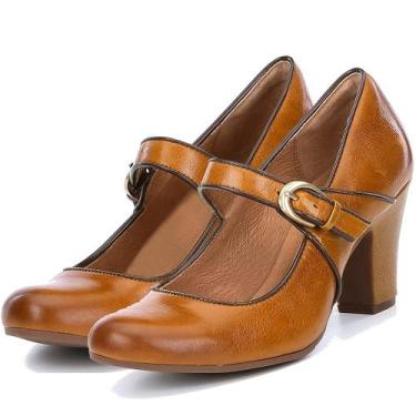 Imagem de Sapatos femininos vintage SHODENSE de salto alto e robusto Mary Jane d
