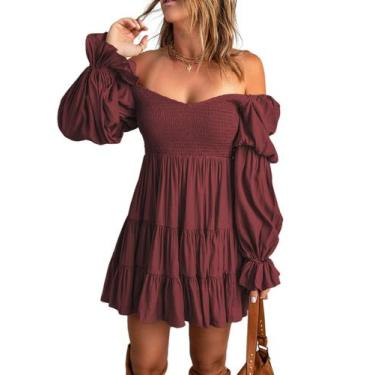 Imagem de Vestido de verão Dokotoo para mulheres vermelho com design avental