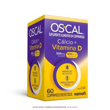 Imagem de OS-CAL Cálcio 500mg + Vitamina D 400UI com 60 Comprimidos Revestidos -