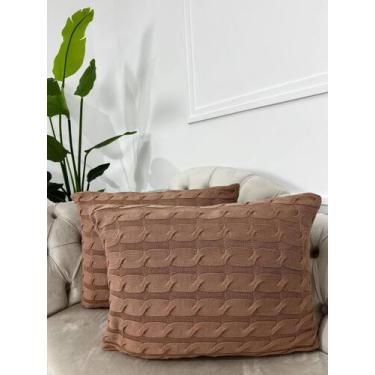 Imagem de Capa De Almofada Decorativa Tricot 60x40 Sofa Cama - Calu Tricot, Nude
