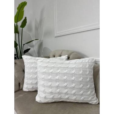 Imagem de Capa De Almofada Decorativa Tricot 60x40 Sofa Cama - Calu Tricot, Off 
