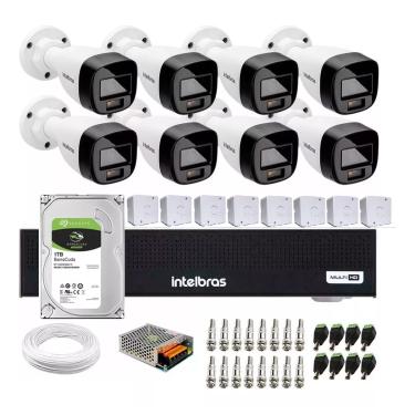 Imagem de Kit 8 Cameras Segurança Intelbras Full Color vhd 1120b Dvr 8ch Full C/ hd 1tb